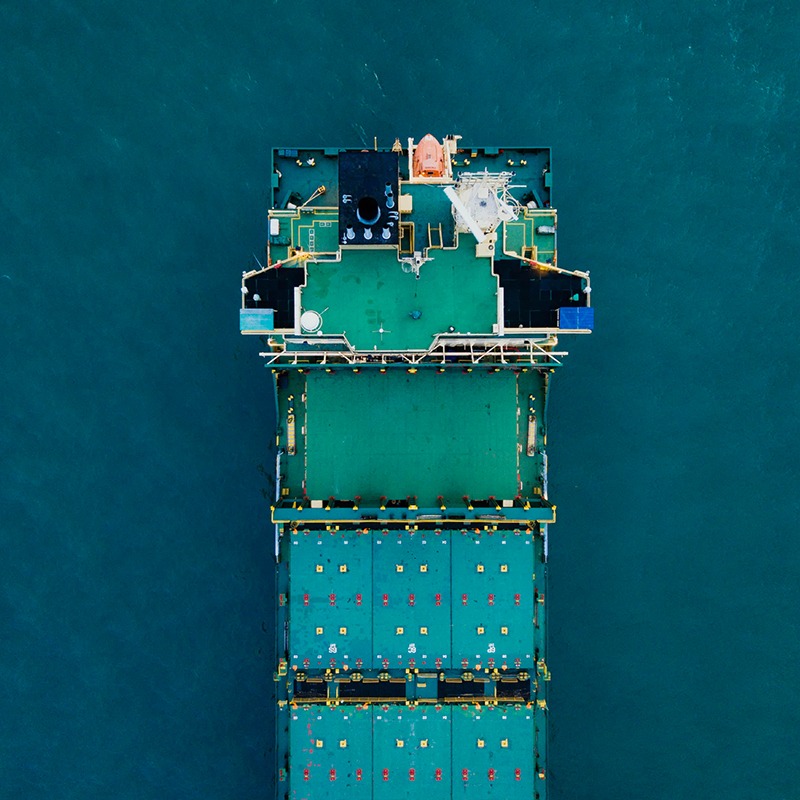 large container ship out at sea